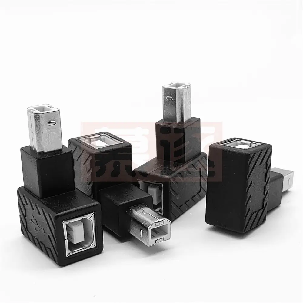 Newest Right Angled 90 Degree USB 2.0 B Type Male to Female Extension Adapter for Printer Scanner converter