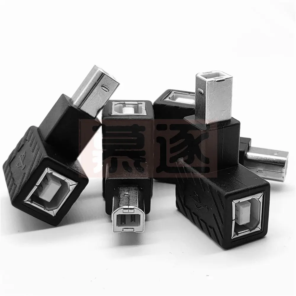 Newest Right Angled 90 Degree USB 2.0 B Type Male to Female Extension Adapter for Printer Scanner converter