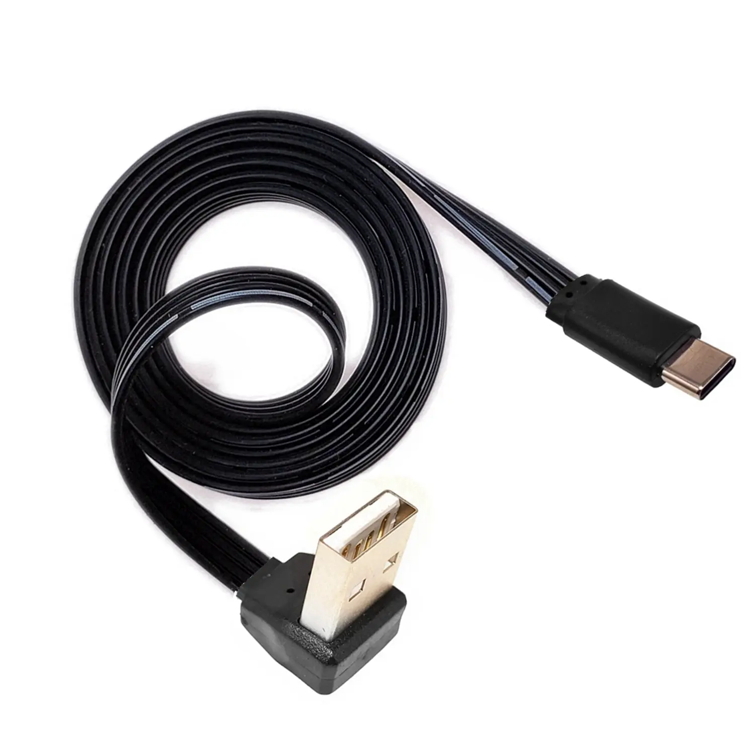 Type-c Flat USB 2.0 90 right angle, fast charging synchronous data cable, 10CM 20CM 30CM 50CM 100CM