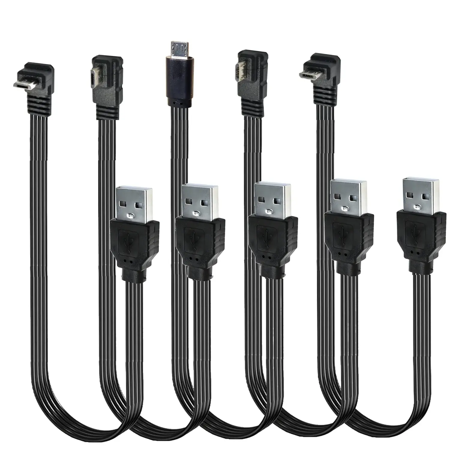USB Micro USB Male to USB Male 90 Degree Up, Down, Left and Right Angle Data Charging Connector Cable, 10cm 20cm 50cm for Tablet