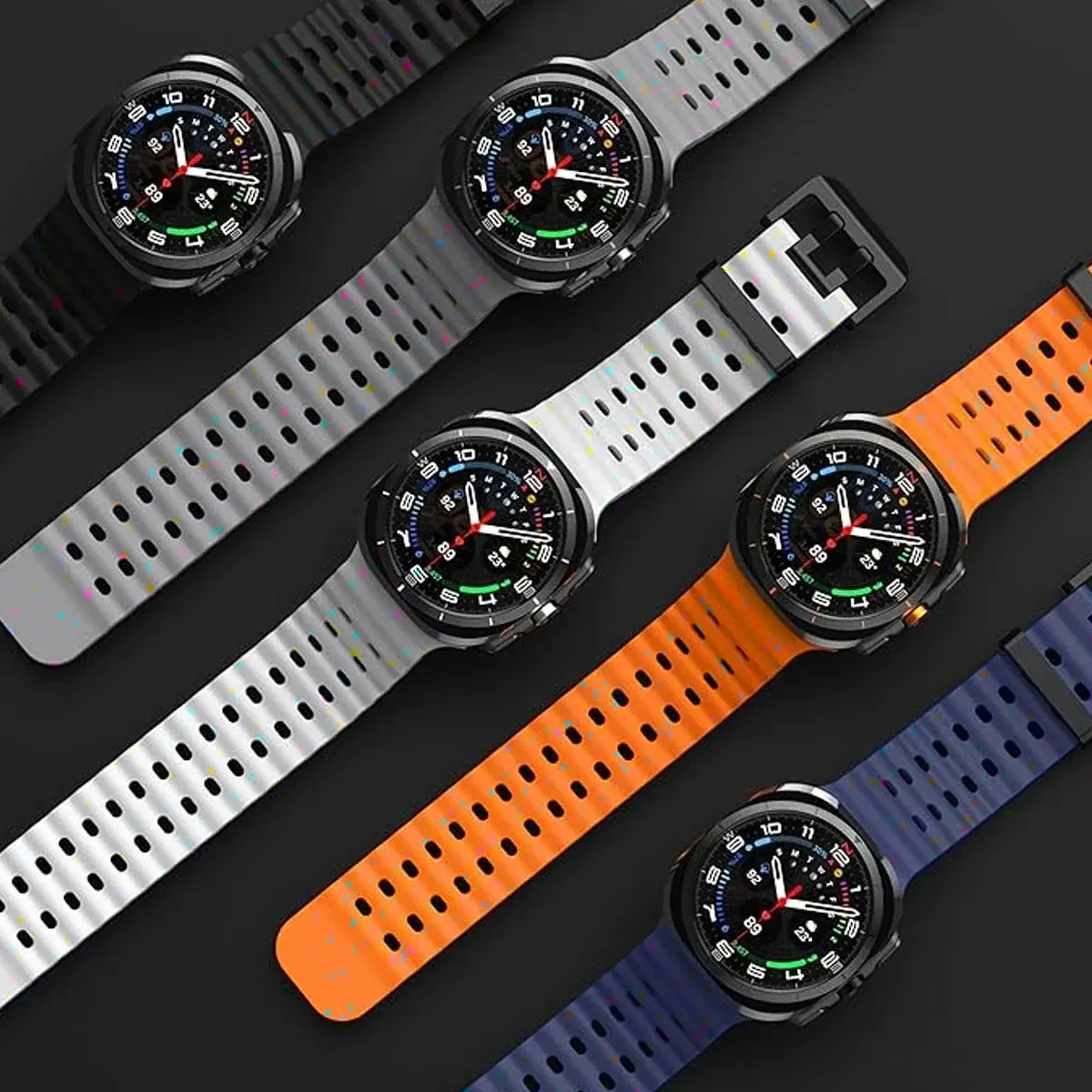 Marine Band For Samsung Galaxy Watch 7 ultra 47mm Sport silicone Bracelet Strap Galaxy Watch ultra Strap 47 luminous Accessories