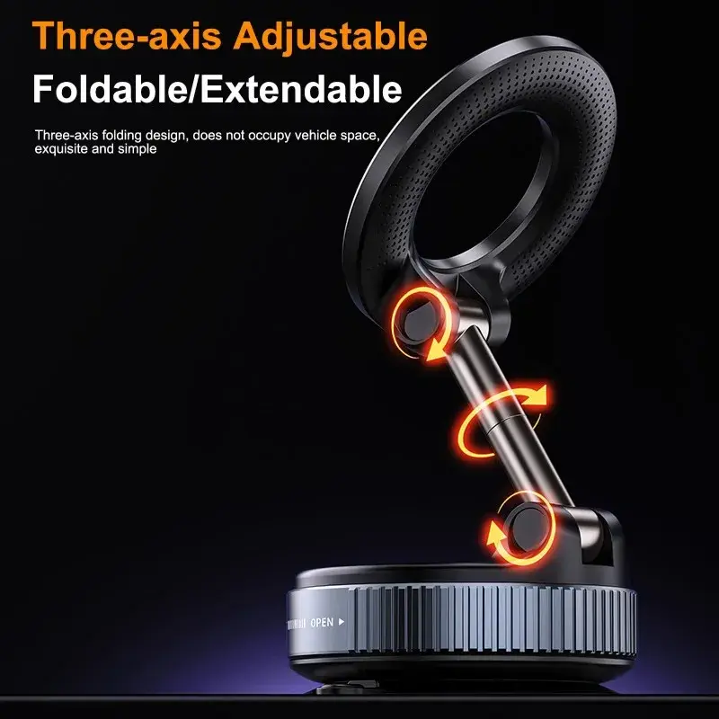 Xiaomi For Magsafe Car Phone Holder 360° Intelligent Vacuum Adsorption Phone Holder Car Mount Windshield Magnetic Stable Holder