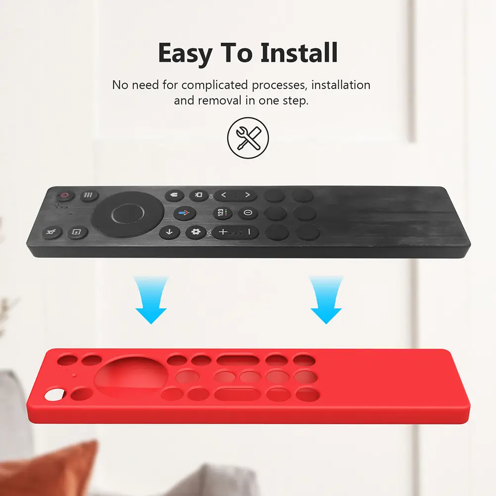 Silicone Cover with Lanyard Protective Cover Shell Anti Slip Television Remote Cover for TCL RC813A RC923A Remote Control