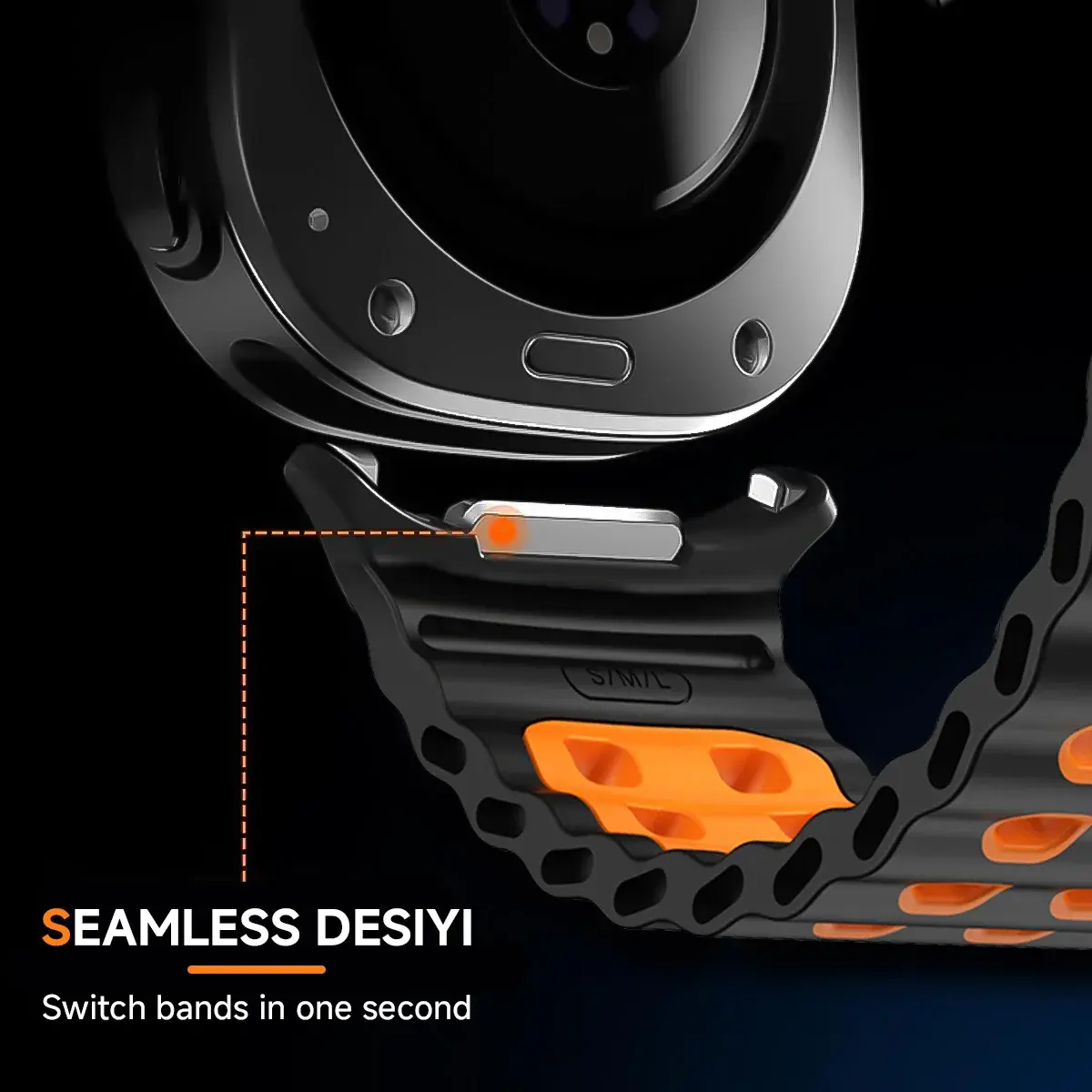Case+Band For Samsung Galaxy Watch 7 ultra 47mm Tempered Glass Two color Sport silicone Bracelet Galaxy Watch Ultra7 Cover Shell
