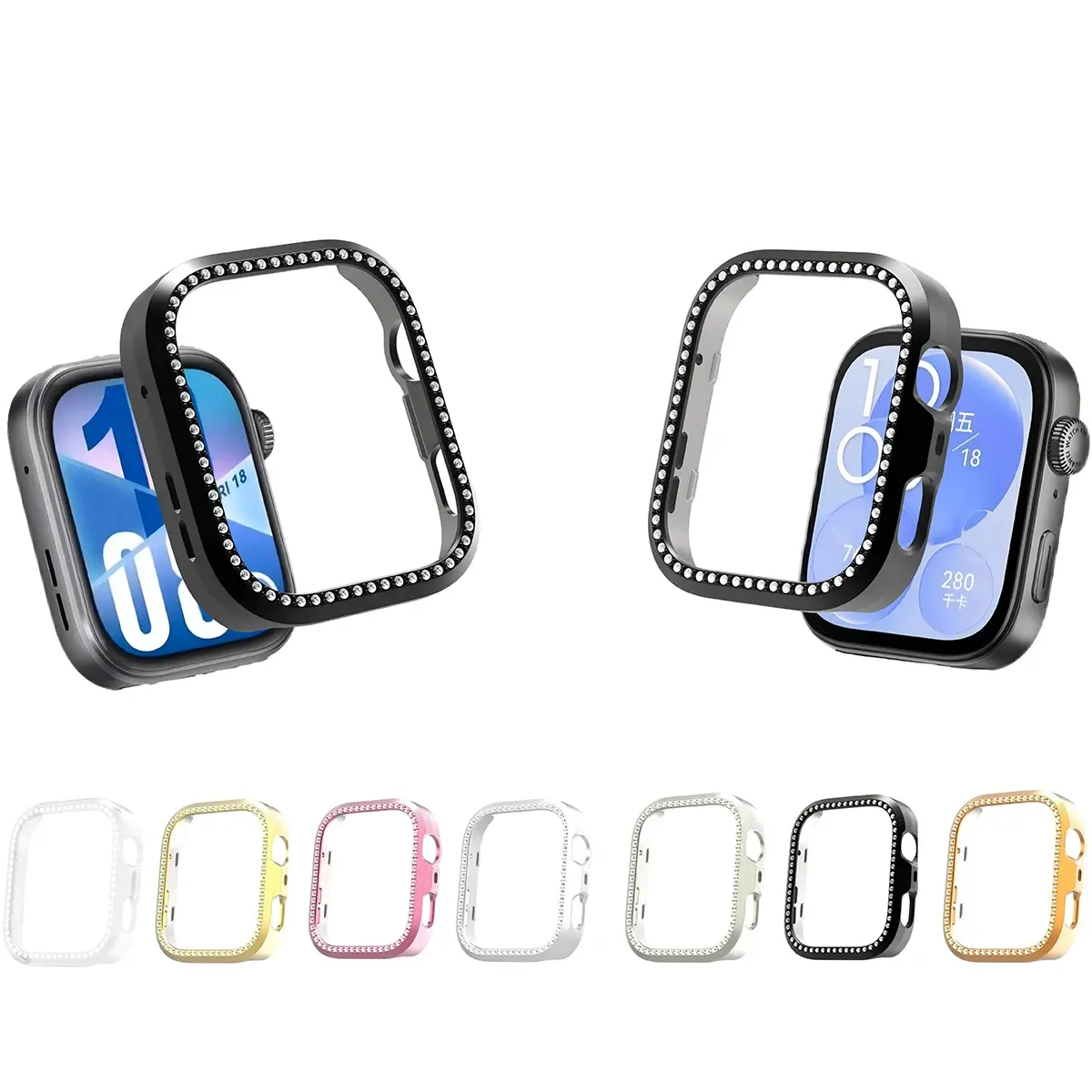 Bling PC Case for Huawei Watch Fit 4 4Pro Diamond Crystal Protective for Huawei Watch Fit 4 Fit 4Pro Watch Protector Band