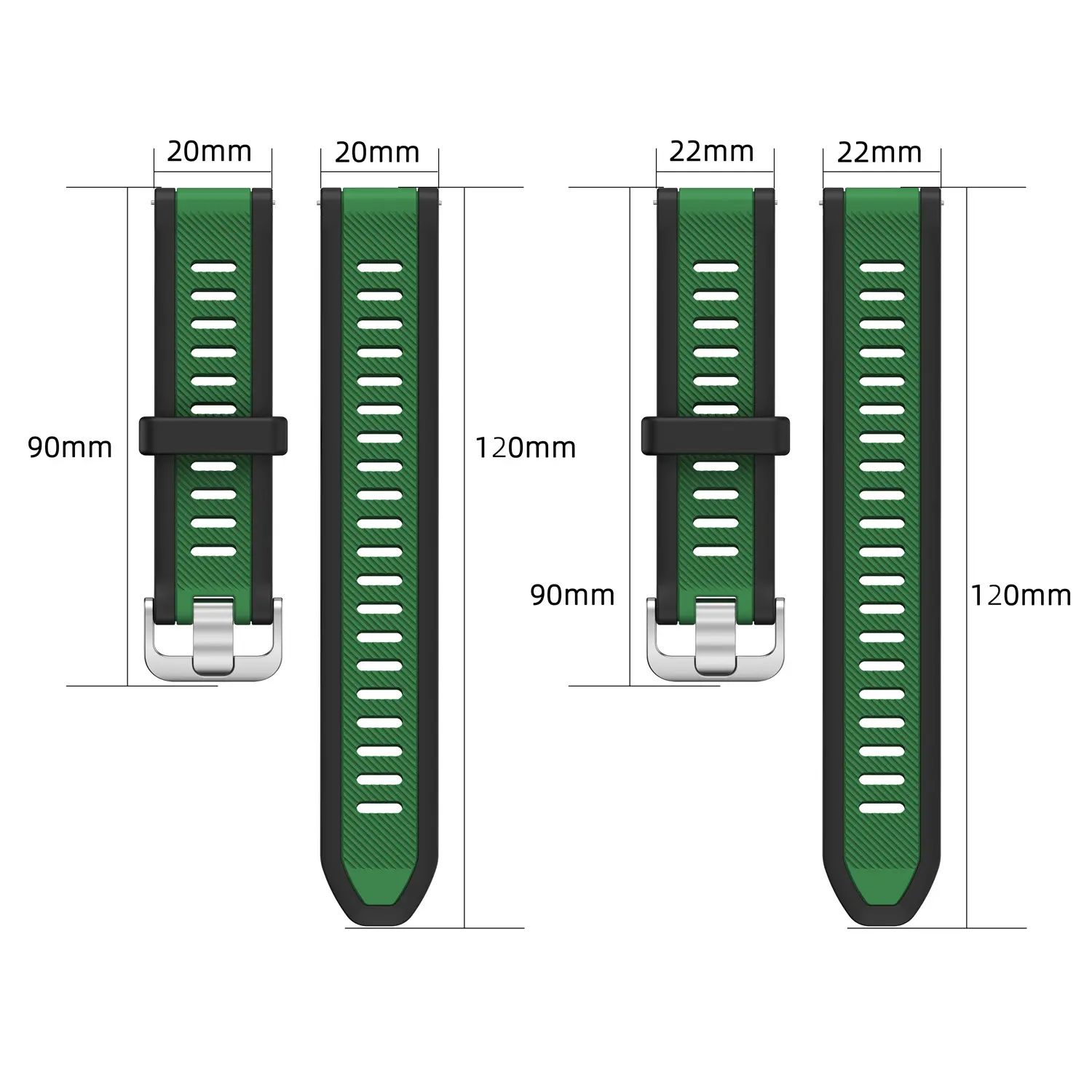 20 22mm Strap For Garmin Forerunner 165 265 255 Vivoactive 3 4 5 Venu 2 plus SQ 3 3S Silicone Watchband Wrist Bracelet
