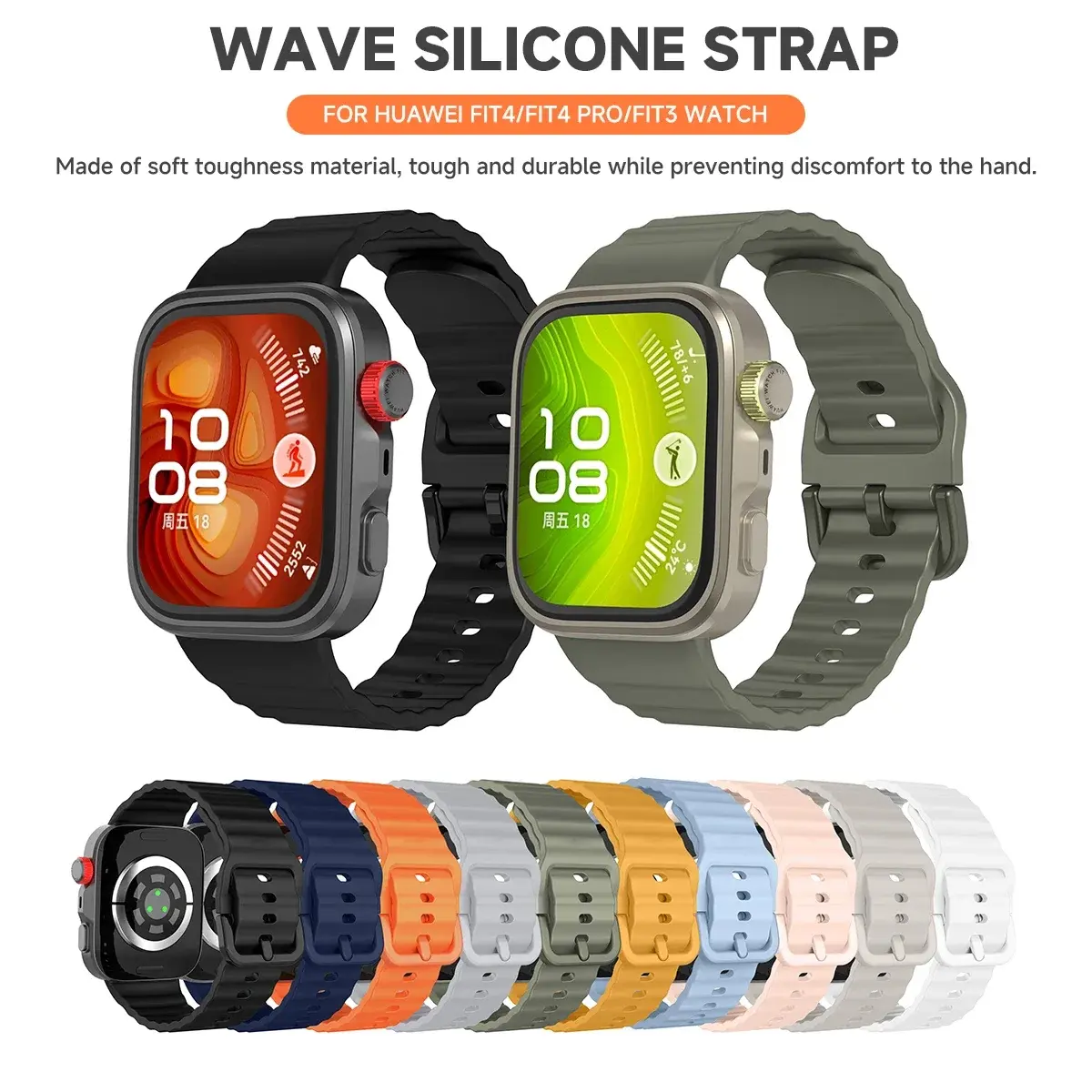 Silicone Sports Strap For Huawei Watch Fit 4Pro 4 3 Bracelet Correas Breathable Watchband for Huawei Watch Band Soft Wristband