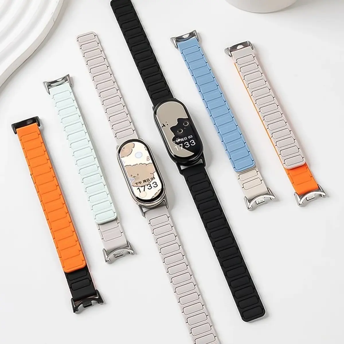 Magnetic Silicone Strap For Xiaomi Mi Band 8 Sport Wristband For Xiaomi Watch Miband 9 8/NFC Accessories Watchcase Bracelet