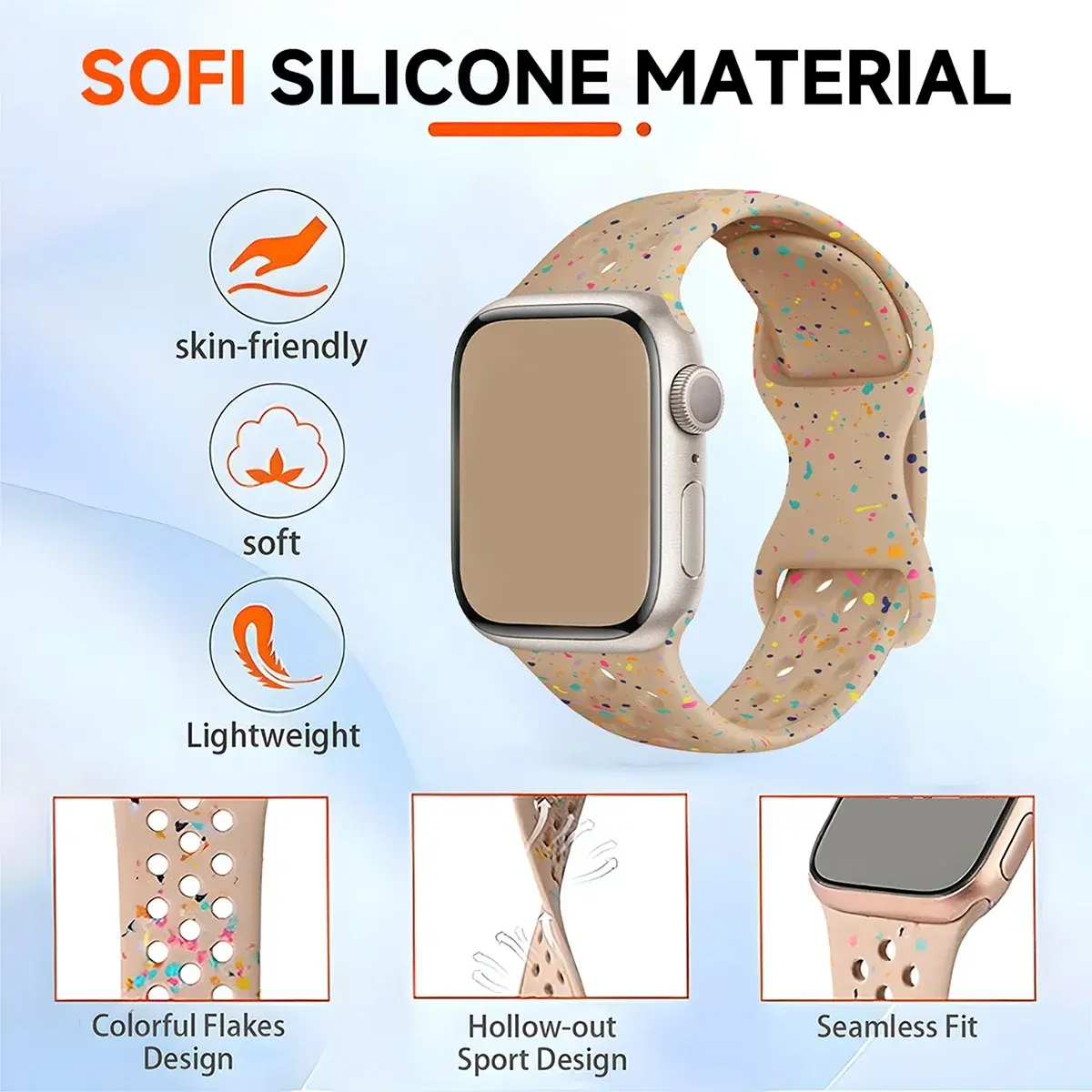 Silicone Strap for Apple Watch Band Ultra 2 49mm 46 42mm 45 44mm 40 41mm Transparent Bracelet for IWatch Series S10 9 8 7 6 5 SE