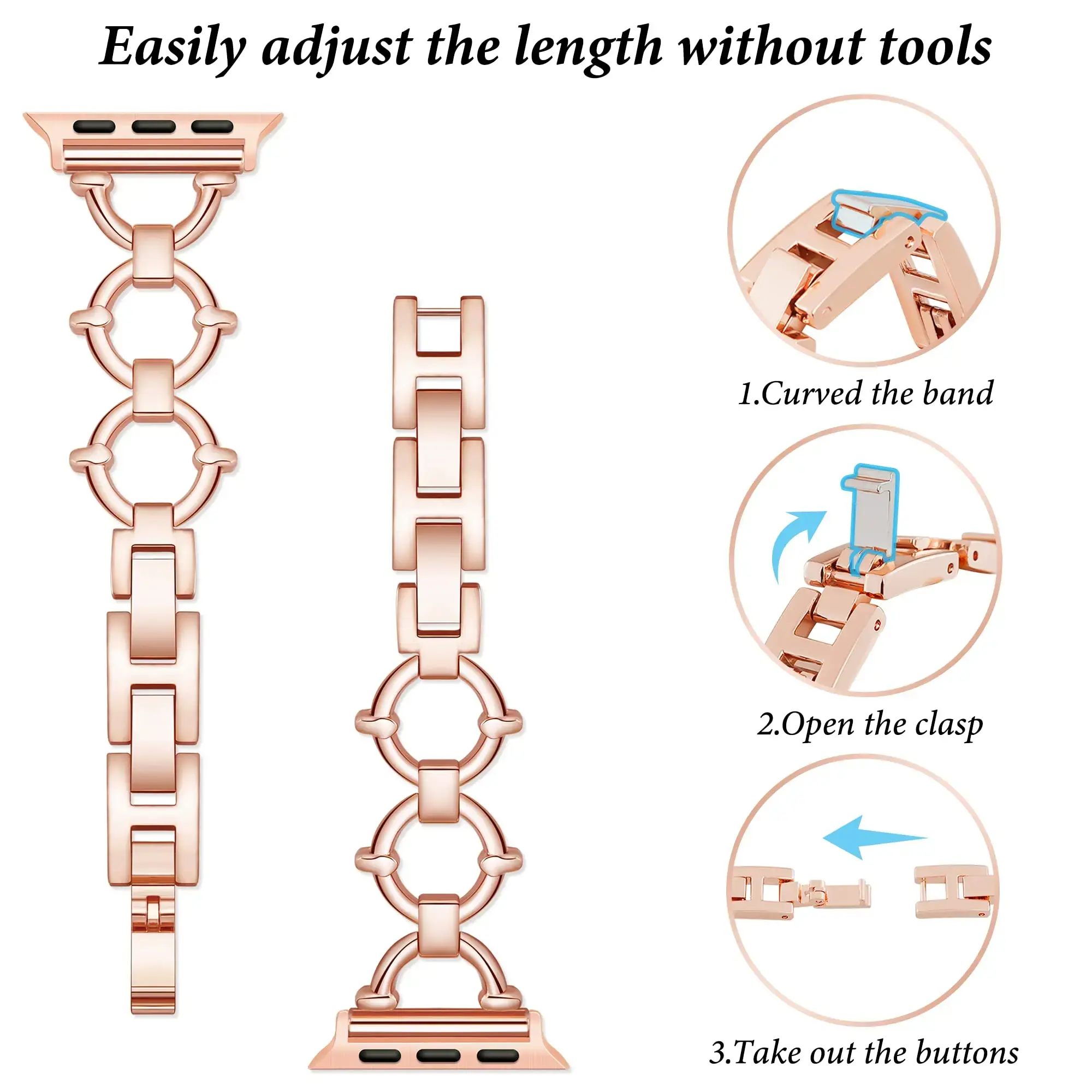 Luxury Metal strap for Apple watch band fashion bracelet chain for iwatch 987654321SE Ultra2 40 41 42 44 45 49mm wrist women men