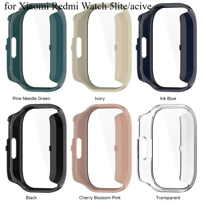 Tempered Glass+PC Case For Xiaomi Redmi Watch 5 Active/Lite Cover Hard Screen Protector Watch BUMPER Cases For Redmi Watch 5