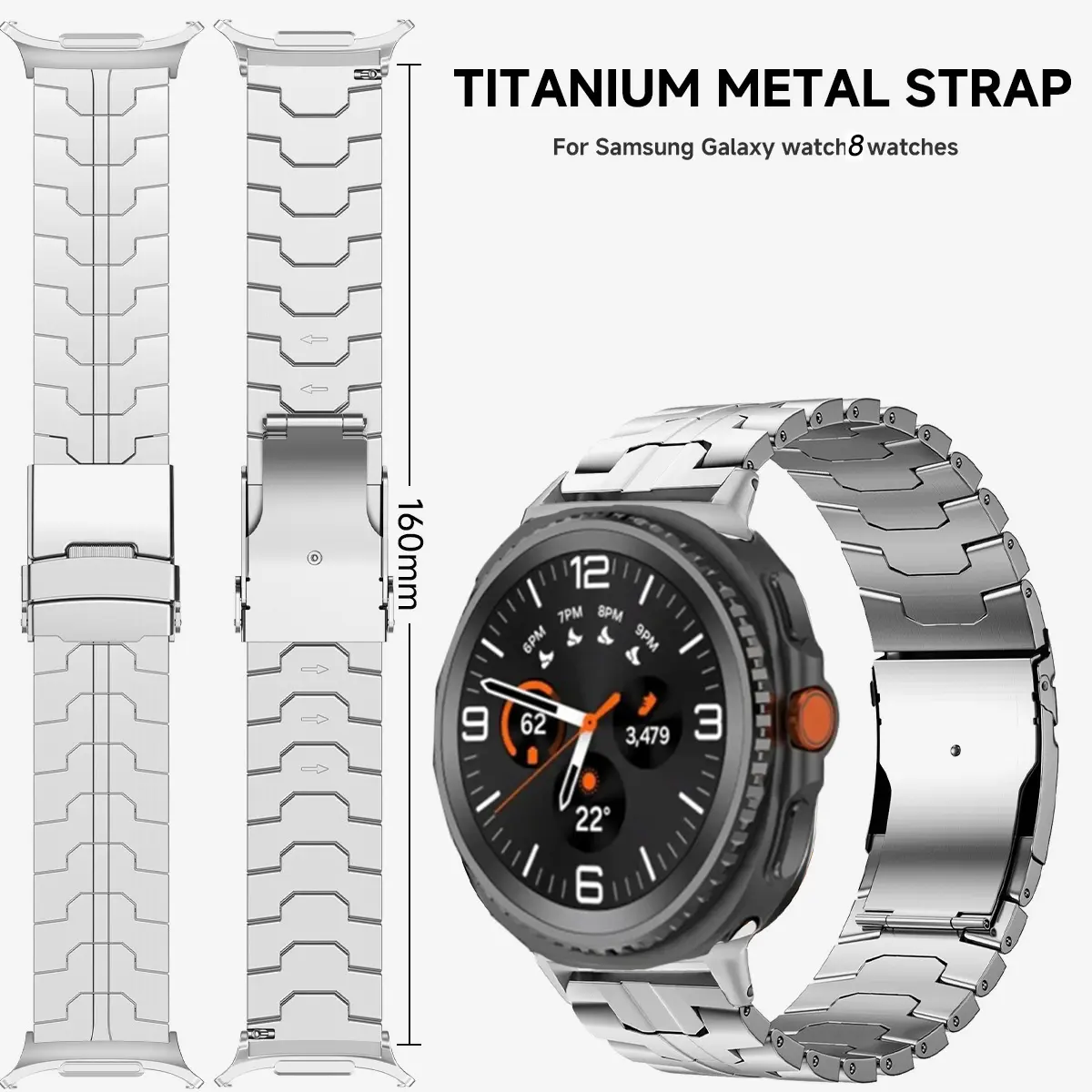 Titanium Luxury Strap for Samsung Galaxy Watch 8 40mm 44mm Ultra2 Business Bracelet for GALAXY WATCH 8 Classic Bands Accessories