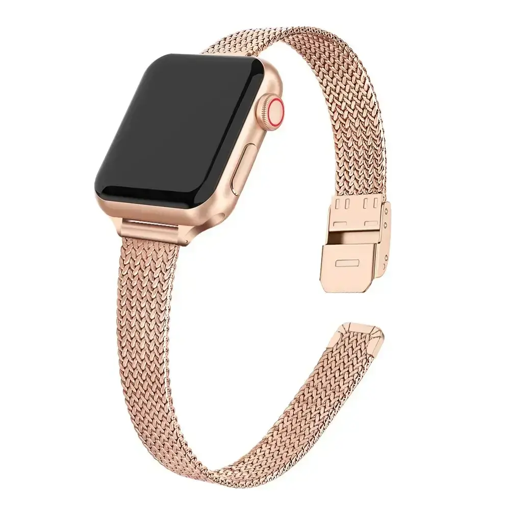 Slim Milanese Strap for Apple Watch band 45/41mm 44/40mm 42/38mm magnetic buckle Bracelet for iWatch Series 9876543SE Ultra 49mm
