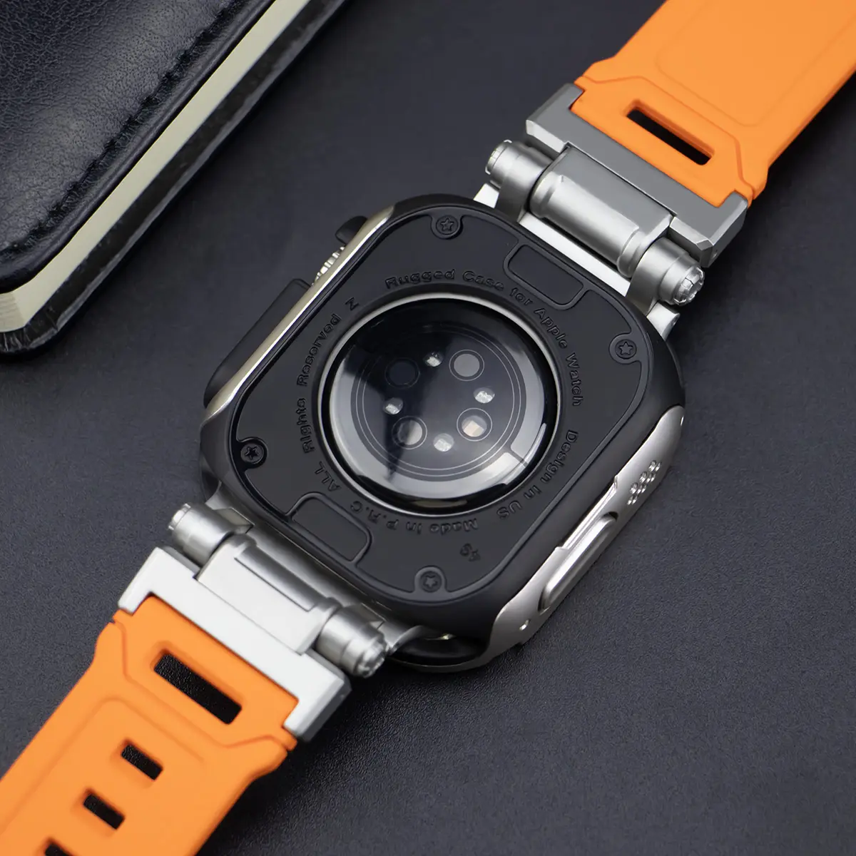 Silicone Strap+Case for Apple Watch Ultra 2 49mm 45mm 44mm Band Stainless Steel Connector PC Bumper Cover Iwatch 9 8 7 6 SE 5 4