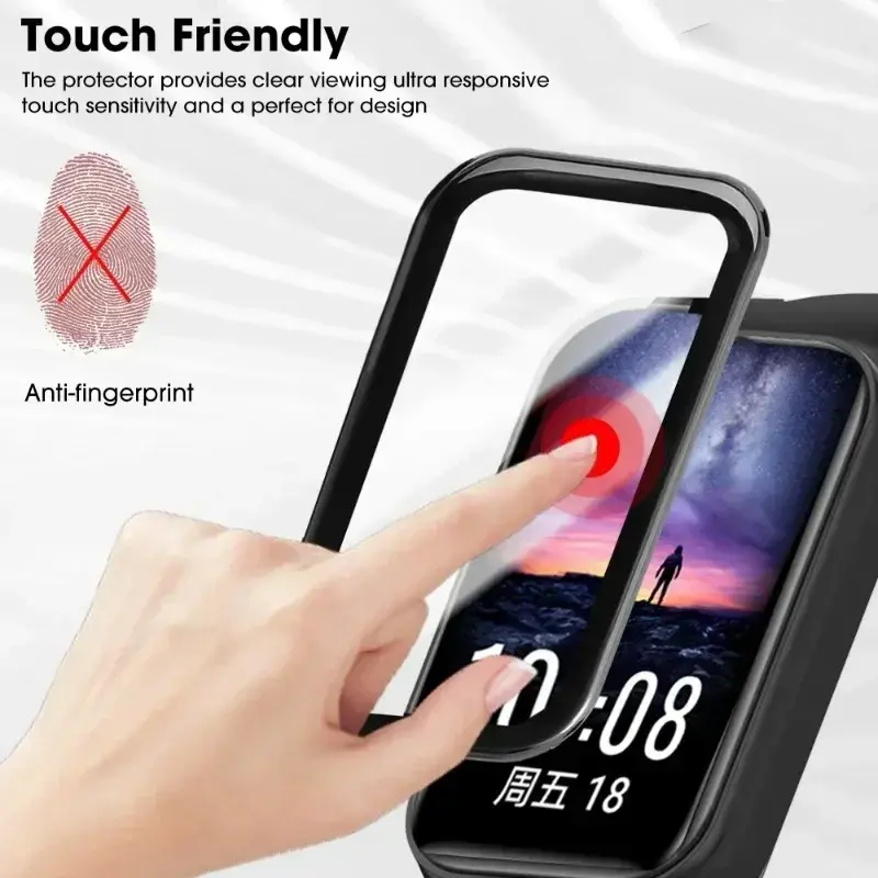 1-5PCS 3D Curved Protective Glass For Xiaomi Band 8 9 Active Smart Watch Screen Protector Films Cover Smartwatch Accessories