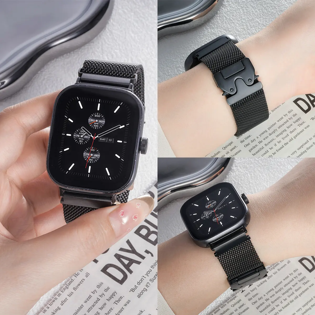 Milanese Metal Band for Redmi Watch 4 5 Watchband Stainless Steel Link Bracelet for Xiaomi Mi Band 9Pro/8Pro Smart Accessories