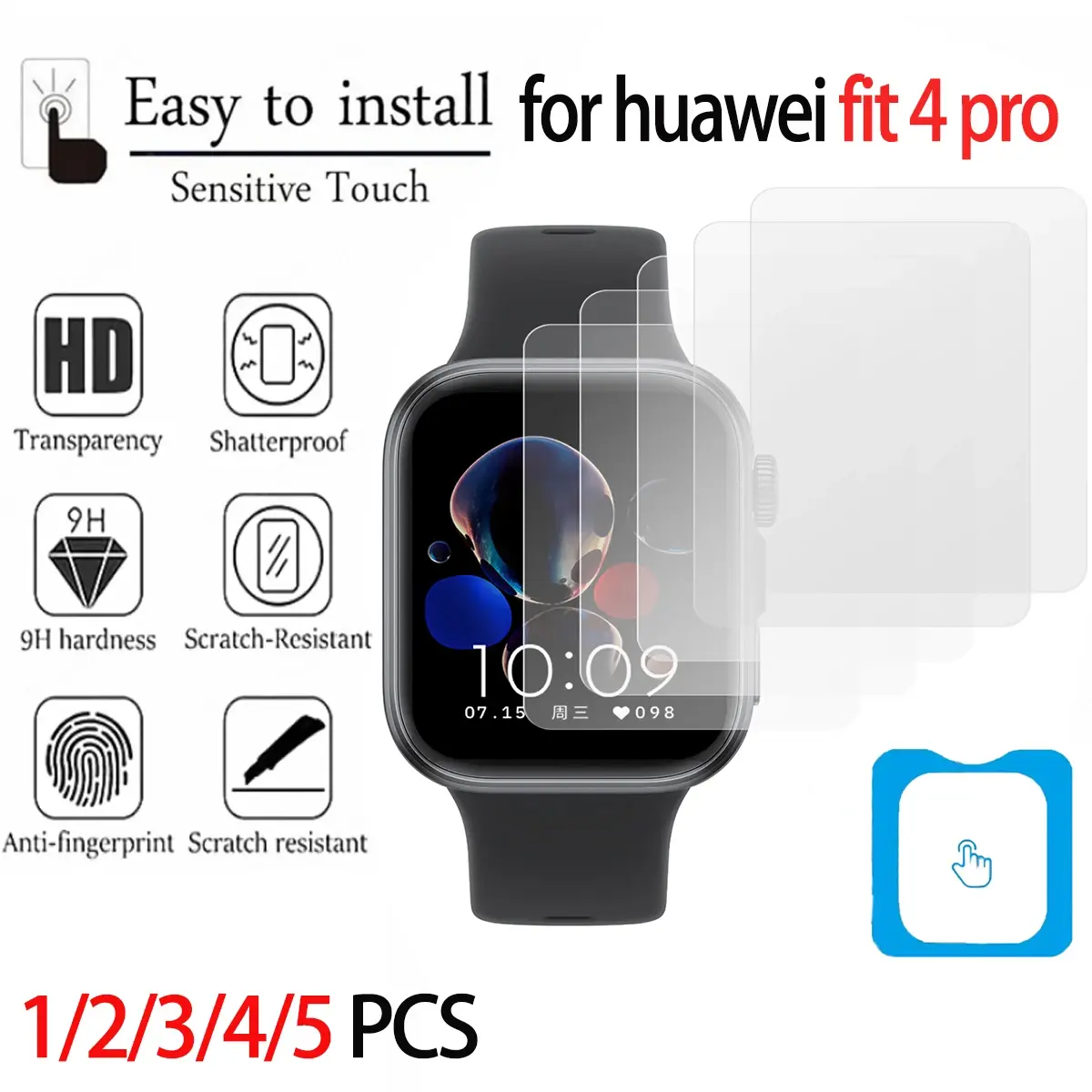 1-5Pcs 9H Tempered Glass for Huawei Watch Fit 4Pro Screen Protector Film for Huawei Fit4Pro with Quick Installation Tool 2025