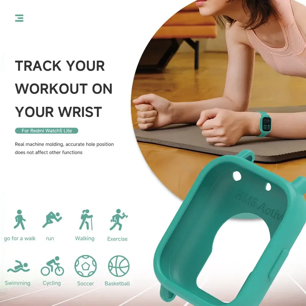 New 2in1 Case + Strap For Redmi Watch 5 Active Soft Silicone Sports Band TPU Protector Cover Replacement For Redmi Watch 5 Lite