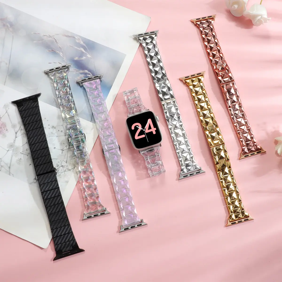 Strap for Apple Watch Band 46mm 44mm 40mm 45mm 49mm 38mm 42mm 41mm Fashion Wrist Band for IWatch Series 10 8 7 6 5 4 3 2 1 Ultra
