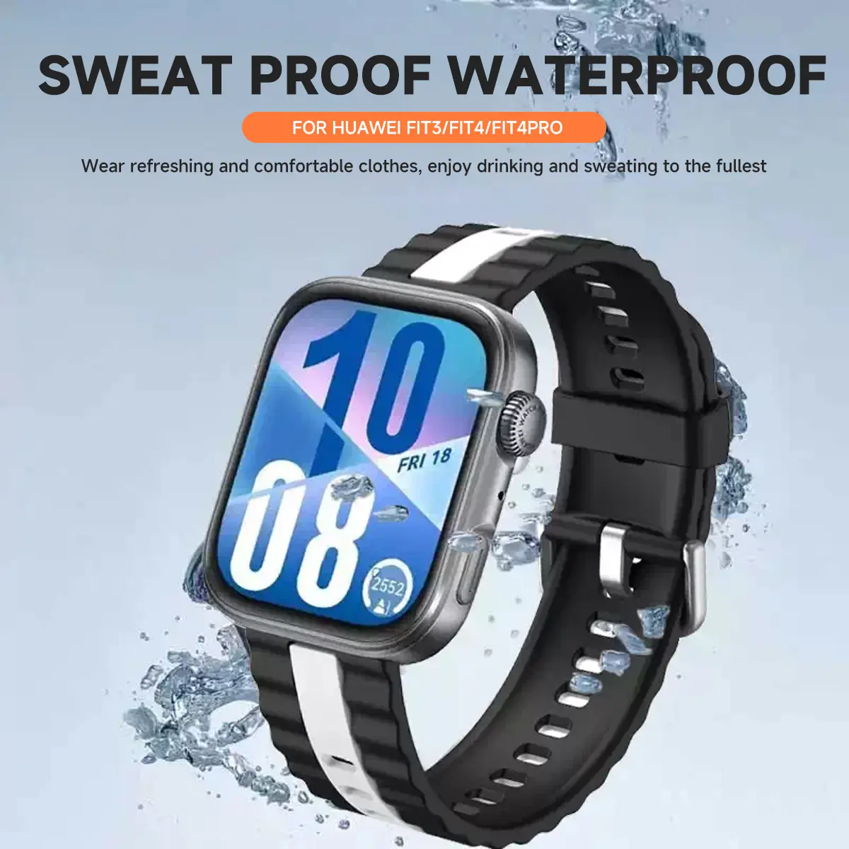 Two-tone Silicone Strap for Huawei Watch Fit 4 Pro 3 Sports Bracelet Wristband Belt for Huawei Watch Fit 4 3 Correa Accessories