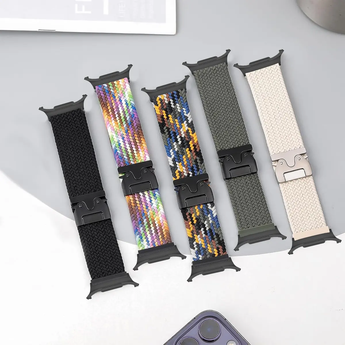 Nylon Sports Strap for Samsung Galaxy Watch 7 Ultra 47mm Braided Band Bracelet for Galaxy Watch 7 Ultra Band Wristband Correa