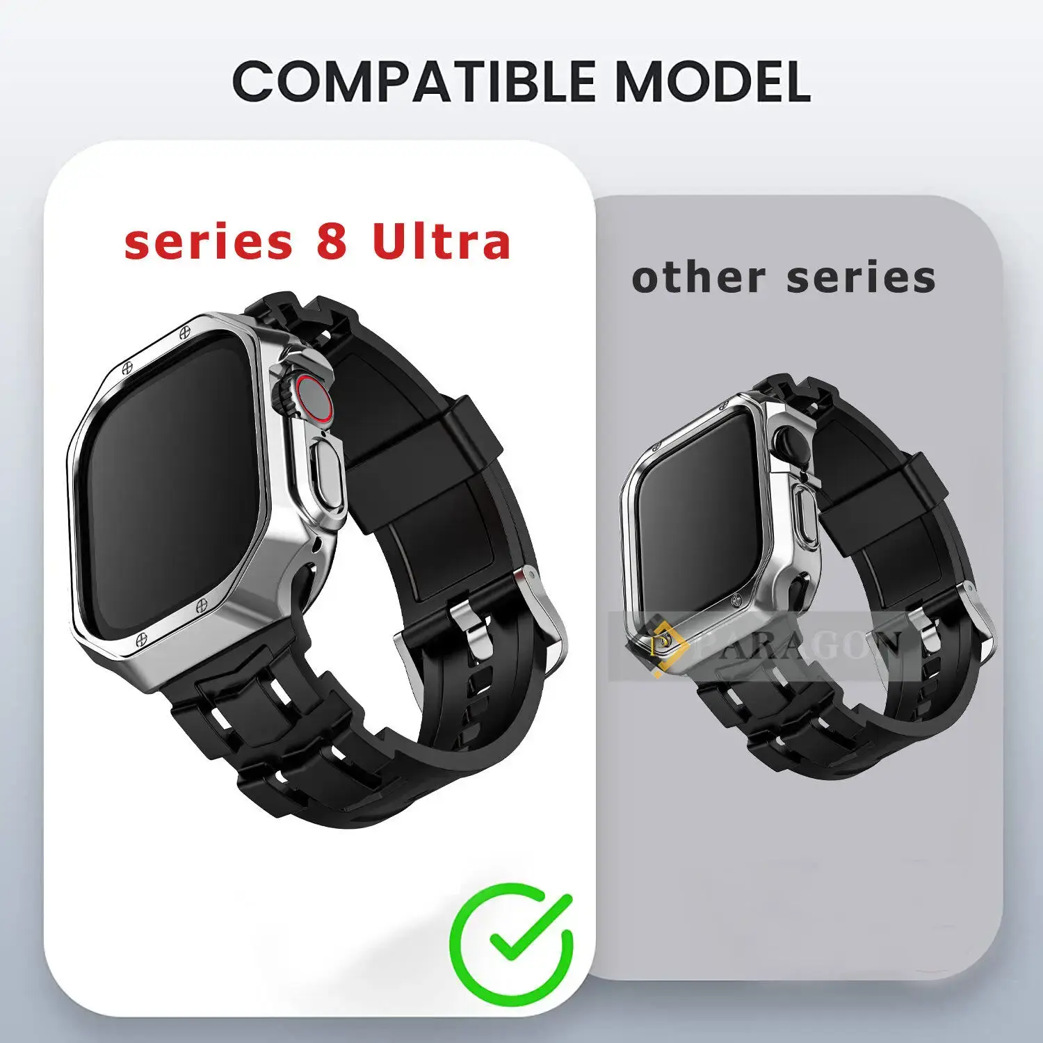 Silicone Rubber Strap+Case for Apple Watch 49mm 45mm 44mm TPU Band  for i watch 45mm 44MM Ultra Series9 8 7 6 5 4 se 3 2 1