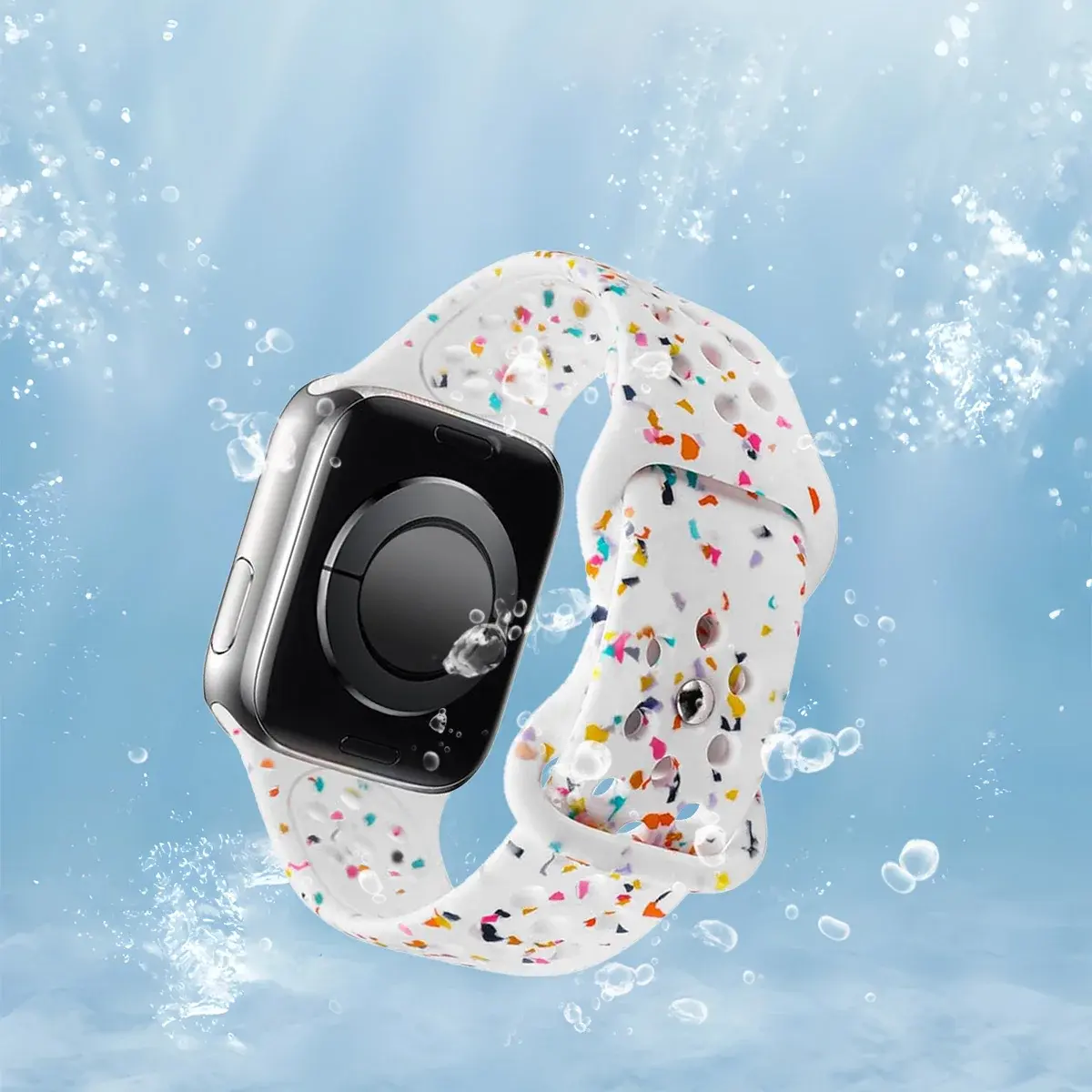Sport Strap for Apple Watch Band 44mm 40mm 42-38-41mm 45mm Air-hole Silicone Bracelet iWatch Series 8/7 6 SE 5 4 3 Ultra 2 49mm