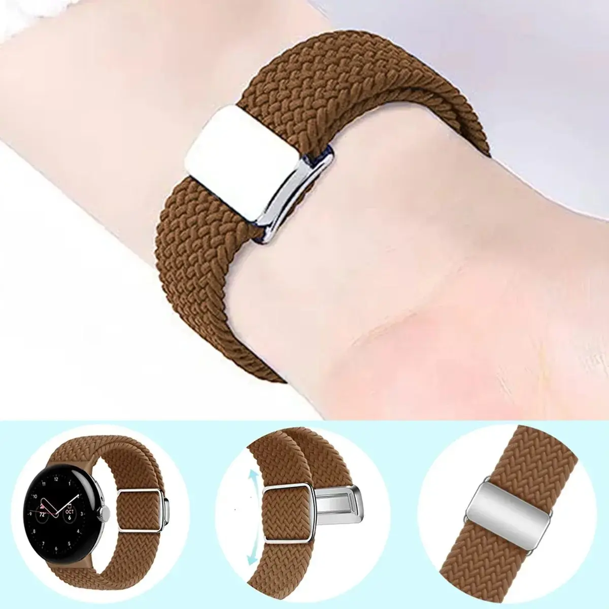 Braided Nylon Strap for  Google Pixel Watch 2 Band Smart Watch Replacement Wristband for Google Pixel Watch Bracelet Watchband