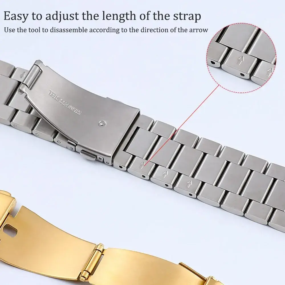 Quick fit stainless steel band for Samsung Galaxy Watch 6 4 5 pro 40 44mm 45mm 42 46mm no gap strap for watch6 classic 43mm 47mm