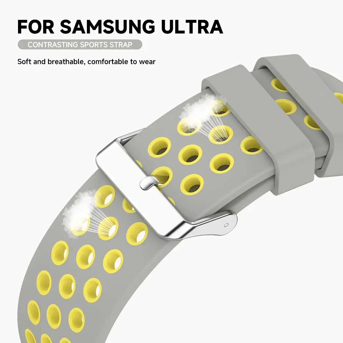 Silicone Bicolor Strap For Samsung Galaxy Watch 7 Ultra 47mm band Bracelet Breathable Strap For Galaxy Watch 7 Ultra Sports Band