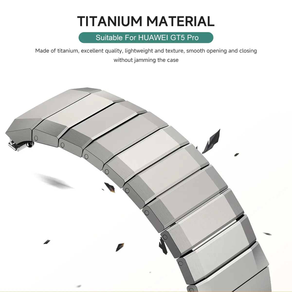No Gaps Luxury Titanium Strap for Huawei Watch GT 5 Pro 46mm Metal Bracelet for Huawei Watch GT5 46mm Specialized Watch Strap