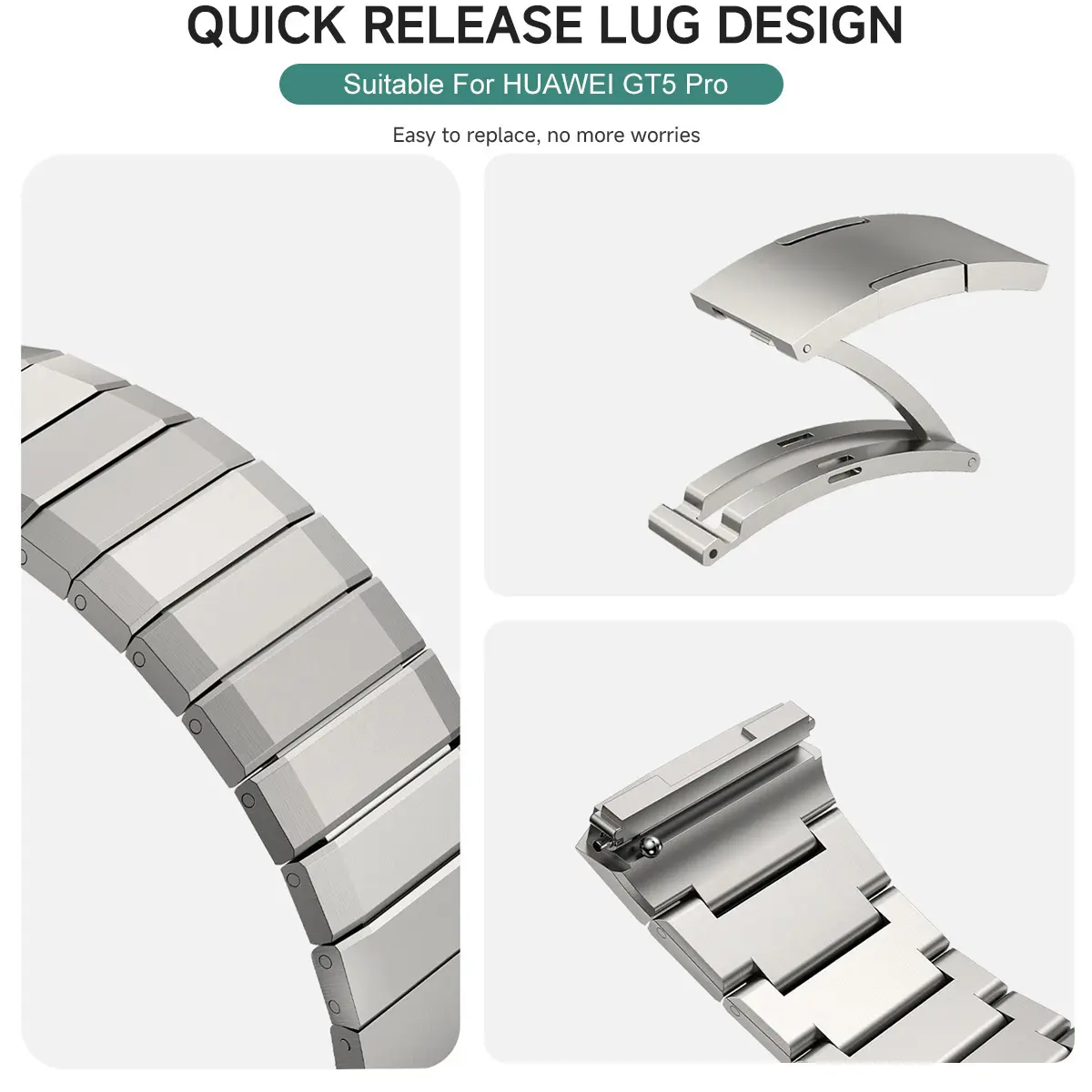 No Gaps Luxury Titanium Strap for Huawei Watch GT 5 Pro 46mm Metal Bracelet for Huawei Watch GT5 46mm Specialized Watch Strap