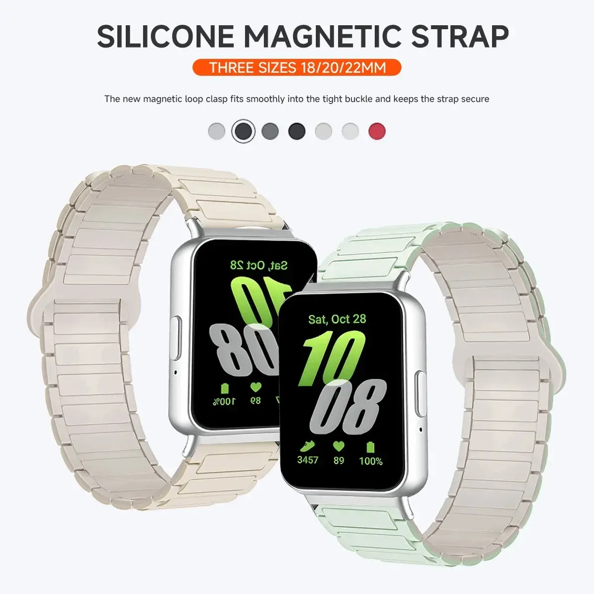 Silicone Magnetic Loop Band for Samsung Galaxy Fit 3 Men Women Sports Strap for Samung Galaxy Fit 3 Smart Bracelet Wristband