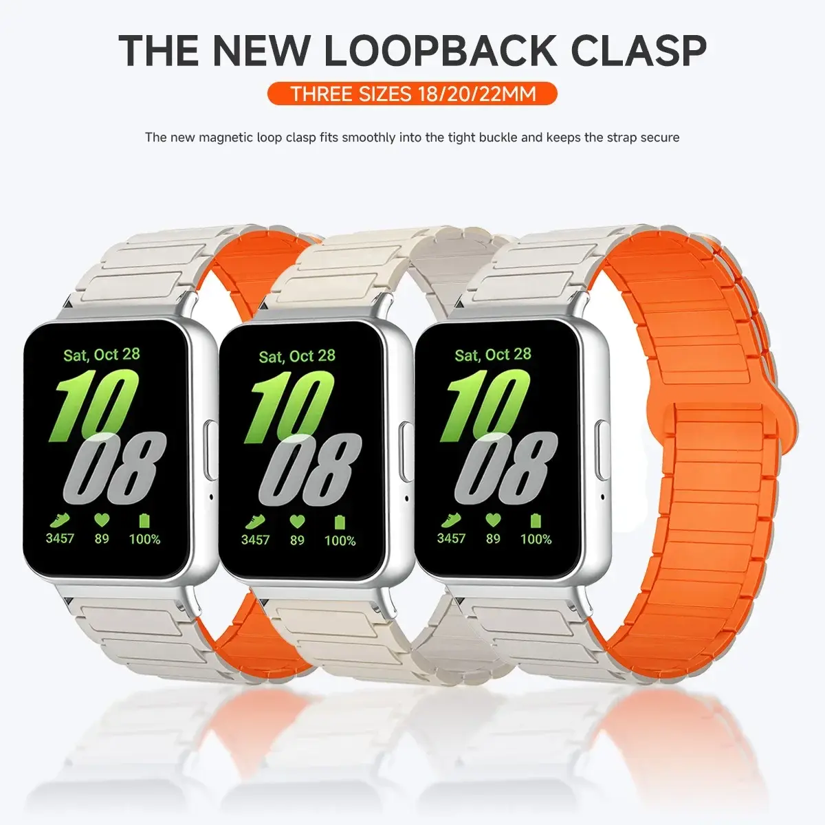 Silicone Magnetic Loop Band for Samsung Galaxy Fit 3 Men Women Sports Strap for Samung Galaxy Fit 3 Smart Bracelet Wristband