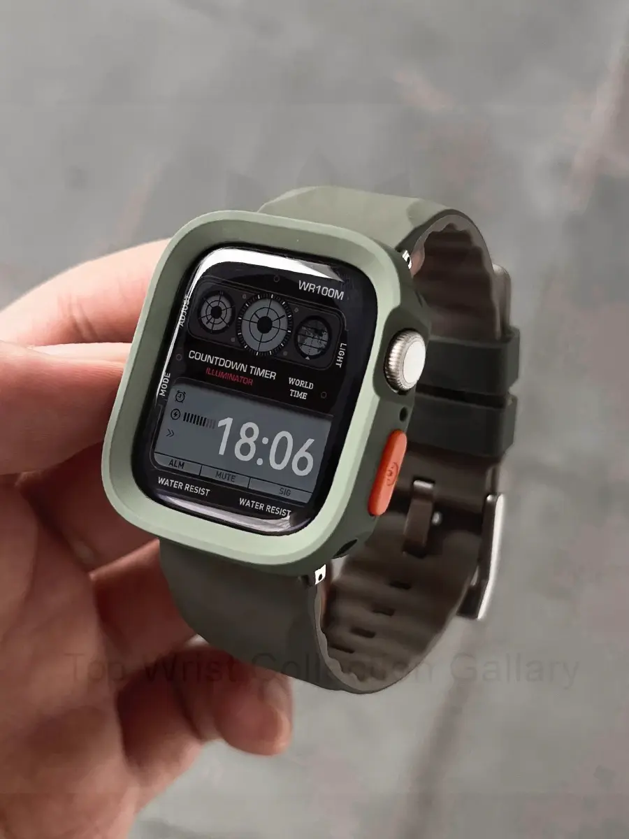 Silicone Strap+TPU Case for Apple Watch Band Ultra2 10 46mm 49mm 44mm 45mm Protector Cover Bracelet for IWatch Series 9 8 7 6 SE