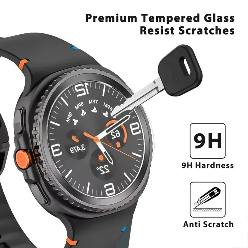 1-5PCS Screen Protector for Samsung Galaxy Watch 8 40mm 44mm Classic 9 HD tempered glass film+Eye-protection purple light