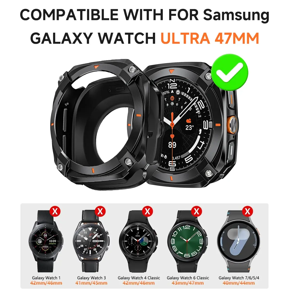 Luxury Armor Aluminium Case for Samsung Galaxy Ultra Watch Ultra 47mm Men Metal Cover Protector for Samsung Galaxy 7 Ultra 47MM