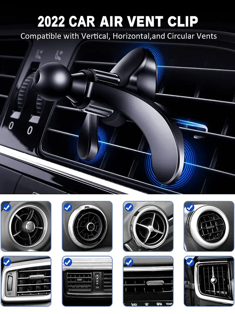 Xnyocn Car Air Vent Clip 17mm Ball Head For Car Air Outlet Phone Holder Stand Magnet Car Mobile Phone GPS Bracket Accessories
