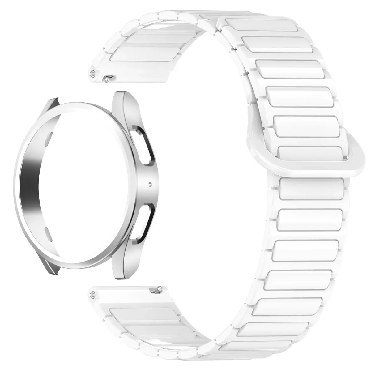 Silicone Strap for Samsung Watch 7 6 5 4 40mm 44mm Band Case Protector Bumper cover for Galaxy Watch 4/5/6/7 Wrist Accessories