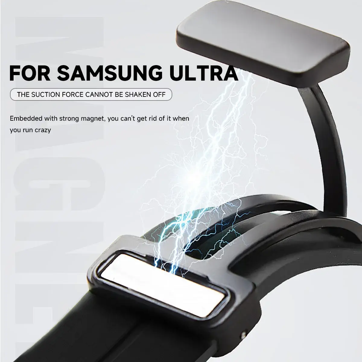Carbon Magnetic Folding Clasp Silicone Sport Strap for Samsung Galaxy Watch 47 Strap for Watch Ultra Replacement Bracelet Strap