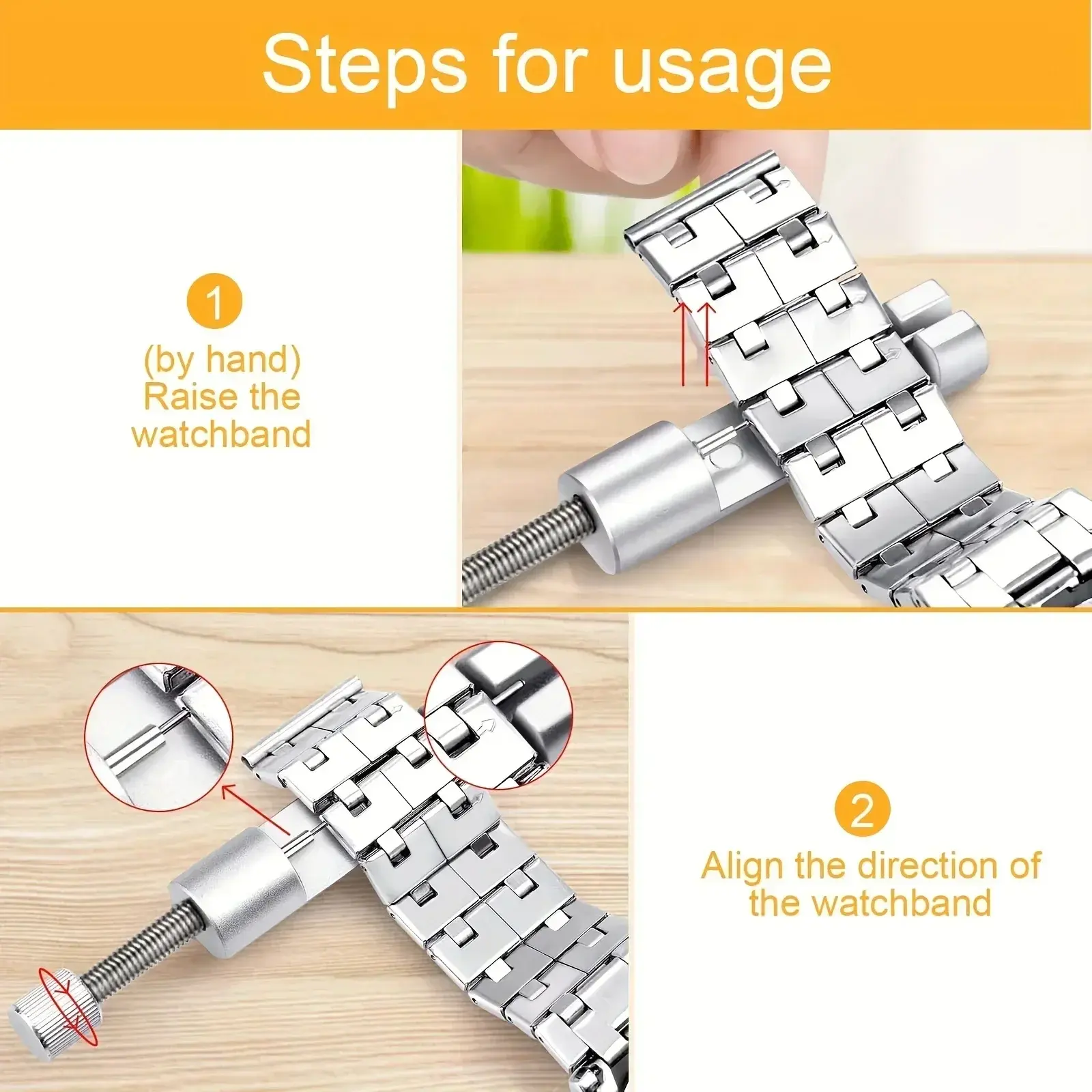 Watch Repair Tool Set Watch Link Band Slit Strap Bracelet Chain Pin Remover Adjuster Tool Kit for Professional Watchmak