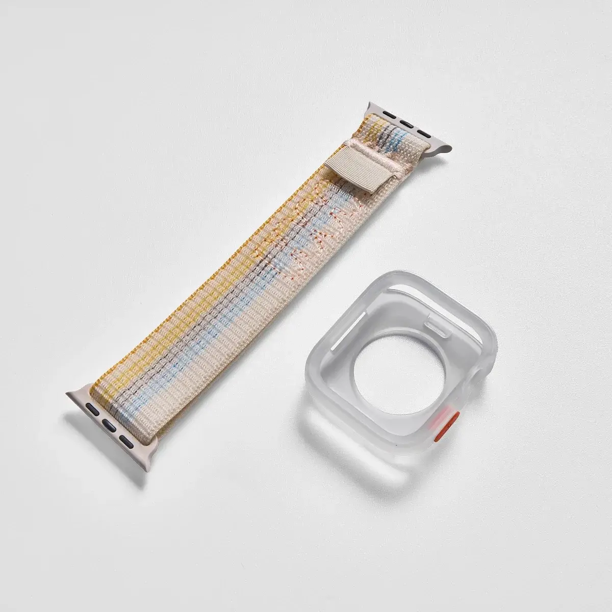 Candy Silicone Case+Nylon Band For Apple Watch Series 9 8 7 45mm 41mm Band SE 6 5 4 44mm 40mm Correa Strap iwatch Ultra 2 49mm