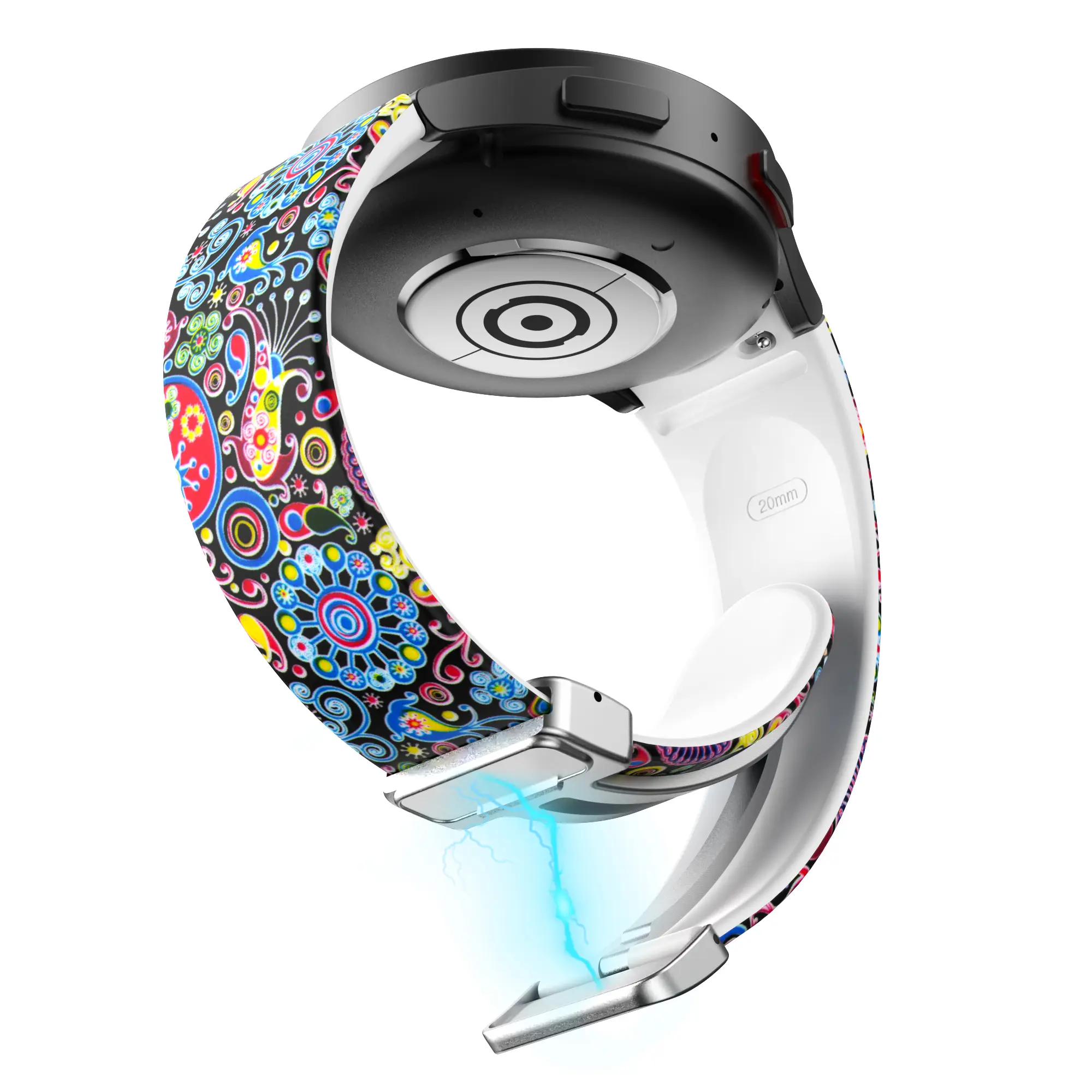 Magnetic Straps for Galaxy Watch 6 47mm 43mm for Watch 4/5 44mm 40mm Print Reflective Correa Band for Watch 4 Classic 42mm 46mm