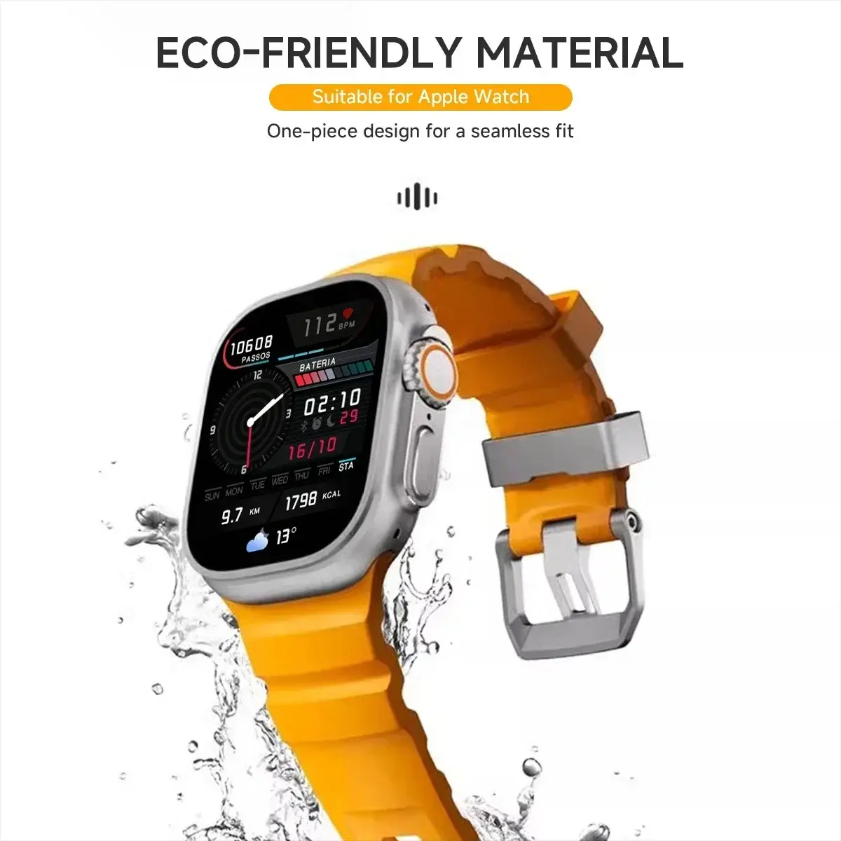 Soft Silicone Strap For Apple Watch Ultra 10 9 8 7 6 5 SE High-end Bracelet Wristband iWatch 46mm 45mm 49/44mm Accessories