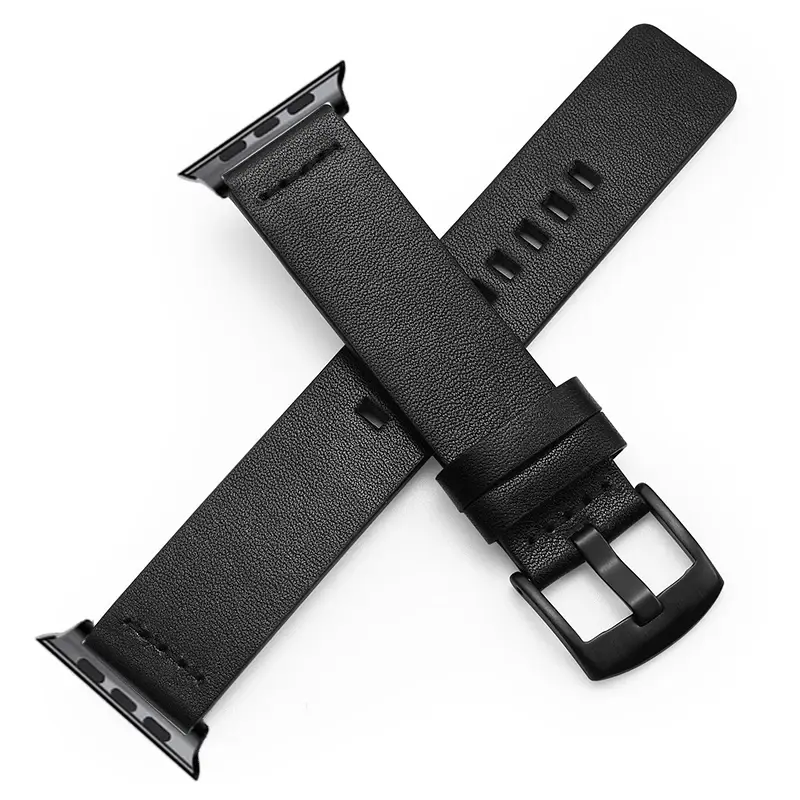 Simple Genuine Leather Straps for Apple Watch Series 9 8 7 6 SE 5 4 3 Bracelet 38/40/41mm 42/44/45mm Watchbands for iwatch Strap