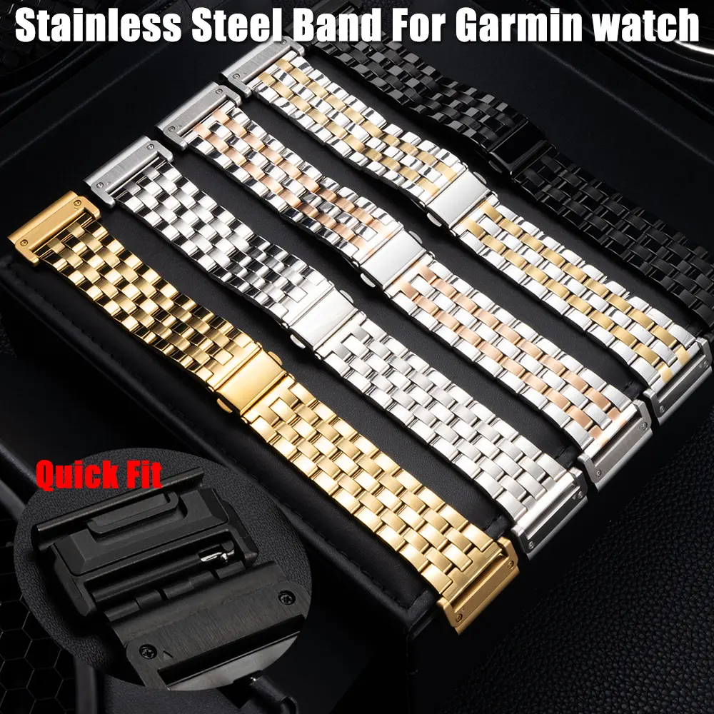 26mm Stainless Steel Strap For Garmin Watch Fenix 8 7X 7 Solar 6x Pro/Fenix 6Pro /Fenix6 Sapphire /Forerunner 935 Quick Fit band