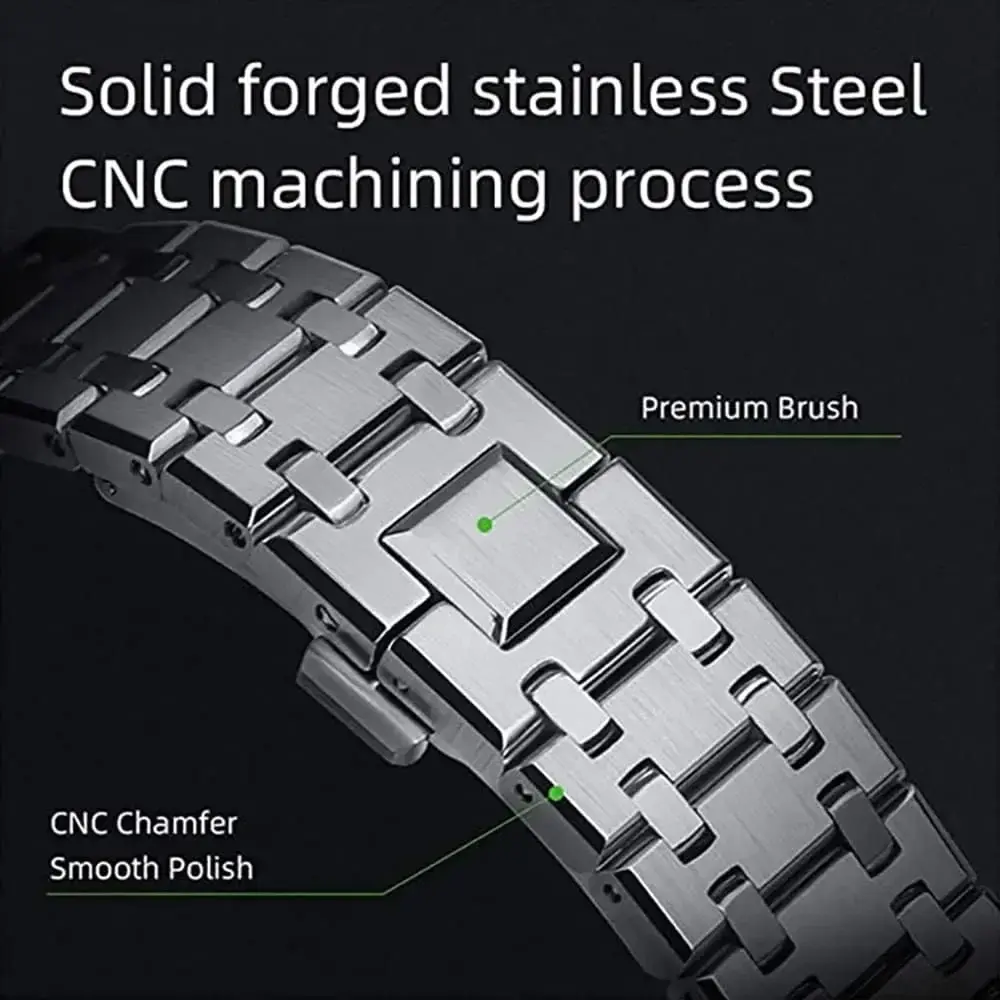 GA2100 Mod Kit For Casioak GA2100 Luxury Refit Mod Kit Set For G shock GA-2110 Modification Kit Stainless Steel Case Metal Strap