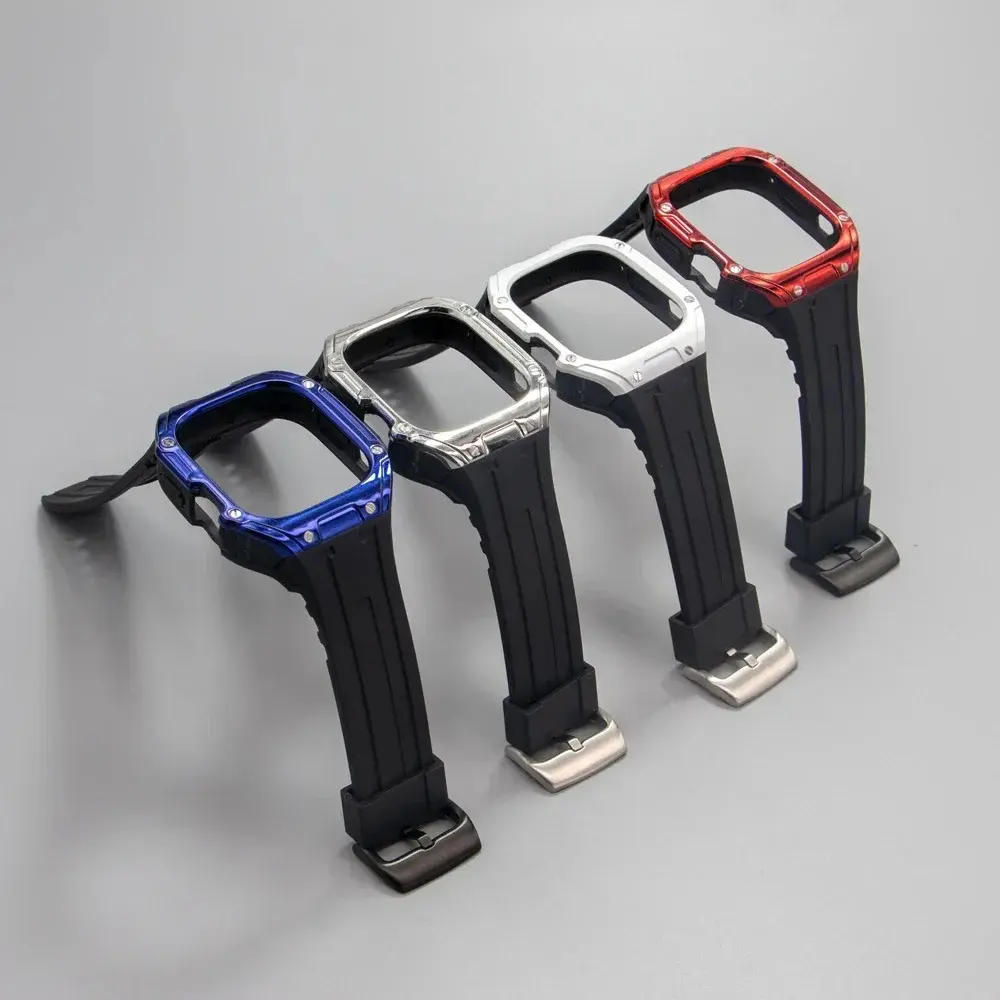 Case+Strap for Apple Watch Band Ultra 2 49mm Modification Kit TPU Case Sport Rubber Strap for Iwatch Series Ultra 49mm Bracelet