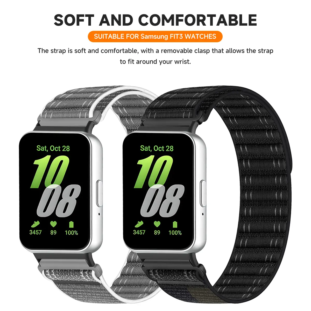 Nylon Loop for Samsung Galaxy Fit3 strap Accessories Breathable Adjustable Replacement correa Sport bracelet galaxy fit 3 band