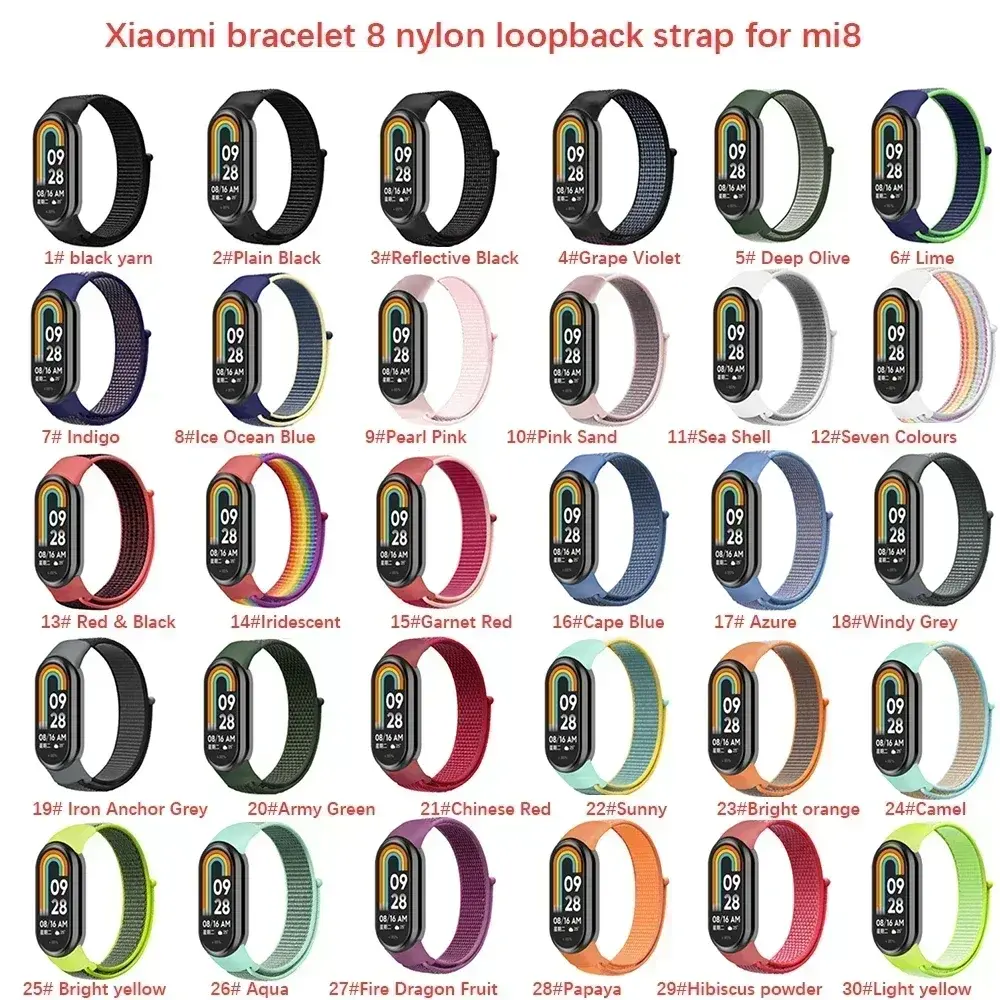 Nylon Loop for xiaomi Mi Band 9 8 Strap 8 NFC SmartWatch Wristband Correa Replacement sport pulsera for Miband 8 Bracelet Correa